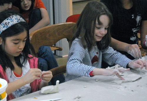 Sophie and Josephine at work at work