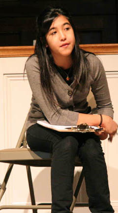 Emma performing Eugene's play